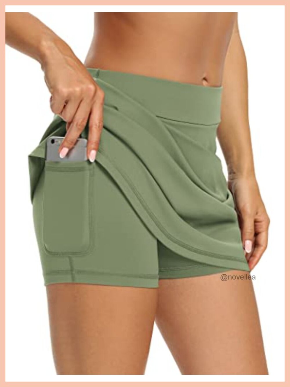 Tennis Skort Golf Athletic Skirt Built-in Shorts Pocket Moisture Wicking